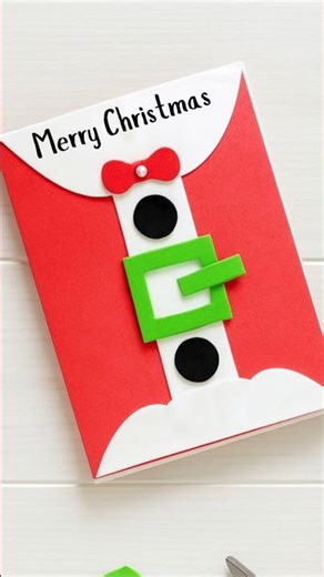 How to SANTA CLAUS card || christmas card craft || #diychristmascard #shorts