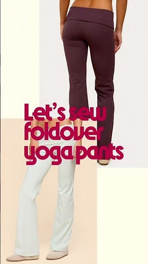 Sewing foldover yoga pants❤️#sewing #fashion # #diy #sewingprojects