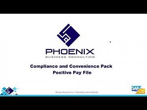 SAP Business ByDesign - Compliance and Convenience Pack Positive Pay File.
