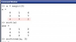 MATLAB Basics video: Sorting matrices