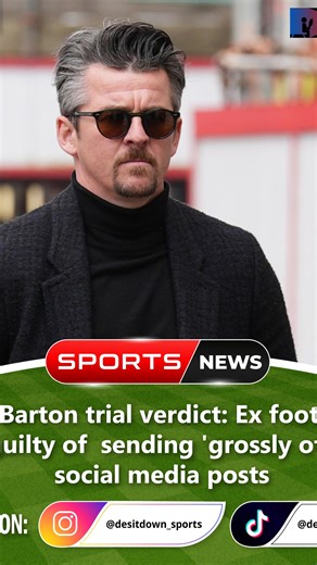 Desitdown_Sports on Instagram: "Former footballer Joey Barton has been found guilty of multiple charges for posting “grossly offensive” content on social media, following a trial at Liverpool Crown Court. The case centred on a series of online messages shared between January and March 2024, which prosecutors said were intended to cause distress or anxiety. The court heard that Barton’s posts targeted broadcaster Jeremy Vine as well as football pundits Eni Aluko and Lucy Ward. The messages includ