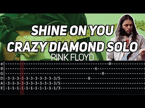 Pink Floyd - Shine On You Crazy Diamond solo (Guitar lesson with tab)