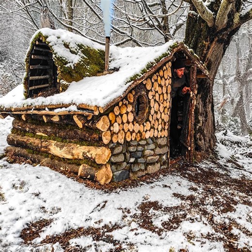 Epic Winter Bushcraft Building a Hobbit-Style Hideaway in Deep Snow! 🏕️ Survival Camping, Building Warm Bushcraft | Warm Bushcraft, Survival Camping