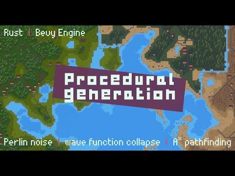 Procedurally generating a 2D pixel art world with paths and buildings in Rust