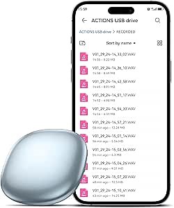 64GB Magnetic Voice Recorder with Playback Mini Smart Voice Activated Audio Recorder 70hr Continuous Recording 800 Hours Recording Storage Smart Listening Device for Meeting Interview Lecture