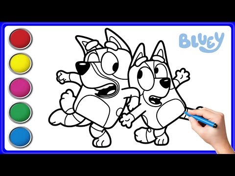 Coloring Bluey and Bingo - Easy & Fun Coloring for Kids! | Bluey Official Coloring Pages