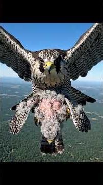 Una cría de halcón estaba siendo atacada por una serpiente. Entonces llegó su madre para ayudar.