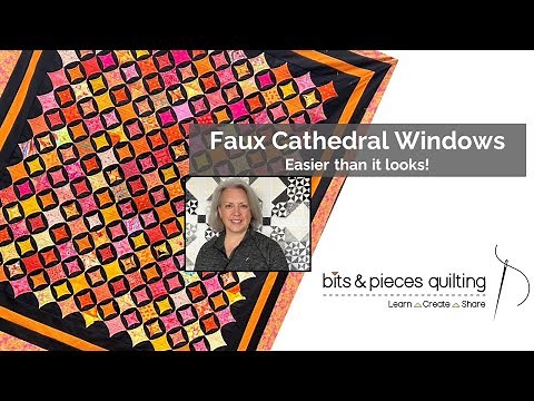 Faux Cathedral Windows - Easier than it looks! Free quilt tutorial