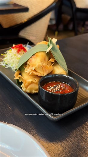 This restaurant 100% passed the spring roll test 😍 crispiest pastry, two types of roasted sesame seeds through the sweet chilli, the banana leaf wrap, the micro greens topped with fresh chilli…. phenomenal experience ⭐️⭐️⭐️⭐️