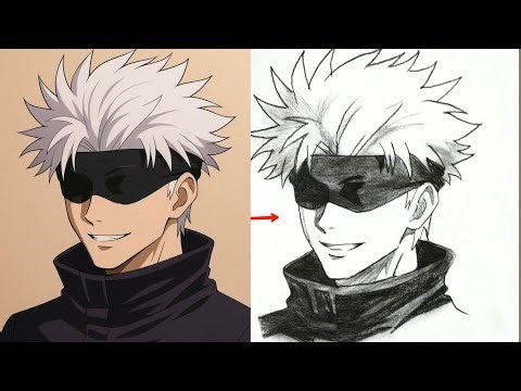 How to Draw Gojo Satoru Step by Step | Easy Jujutsu Kaisen Anime Drawing Tutorial for Beginners.