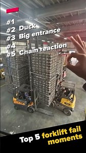 Top 5 forklift drivers destroying a warehouse by chain reaction #forklift #warehouse #operator