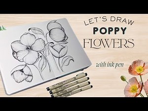 Drawing Poppy Flowers from Various Different Angles | Drawing Tips for Beginners
