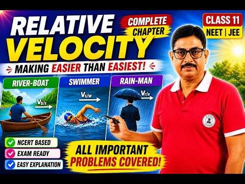 RELATIVE VELOCITY in 2D | RIVER - BOAT | SWIMMER | RAIN - MAN PROBLEMS | CLASS 11 PHYSICS | NEET|JEE