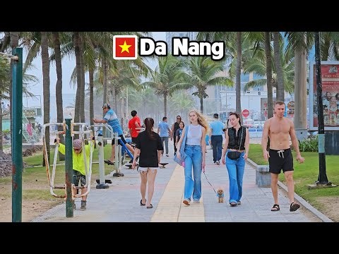 DA NANG VIETNAM - My Khe Beach Walk Real Life On Beach Travel Moments Compilation
