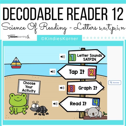 Decodable Reader Digital Literacy Centers Science of Reading Boom Cards 12