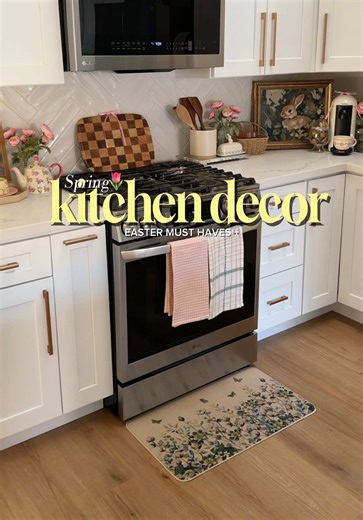 Spring/Easter kitchen decor refresh🌷🐰🌼 I started decorating my kitchen for Spring & Easter and I’m obsessed with how cozy and bright it feels! A few small decor swaps like florals, seasonal accents, and soft spring colors 🌸🩵completely transformed the space. If you spot anything you love, I linked the pieces (or similar ones) in my LTK STORE, just click the link in my bio! 🔗 💬Do you decorate your kitchen for🐣 spring/Easter or just your living room? 💬 more spring home decor ideas next?🌷�