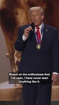 President Trump gives thanks as he is awarded FIFA's inaugural peace prize