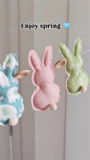 Here comes the bunny tutorial 🤍 If you’d like the full, detailed step-by-step version, comment “1” and I’ll send you the direct YouTube link. The main idea is simple: • Find a bunny shape you love. • Draw the pattern onto the right side of your fabric. • Sew around the shape, leaving a small gap for stuffing. You can use a sewing machine or hand stitch. • Fill with stuffing, then close the gap. • Carefully trim around the bunny with scissors for a neat finish. You can make them as individual li