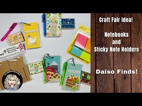 Craft Fair Idea! Notebooks and Sticky Note Holders inspired by Daiso!