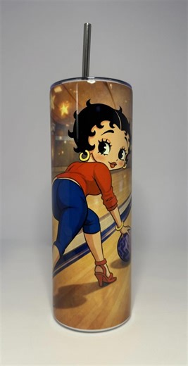 20 Oz Betty Boop Bowling Stainless Steel Tumbler With Lid, Straw - Etsy