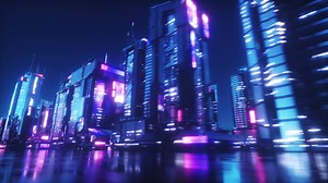 Cyberpunk City Futuristic Background