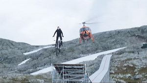 Death-Defying Tom Cruise Jumps Bike Off A Cliff - Biggest Movie Stunt Scene Ever