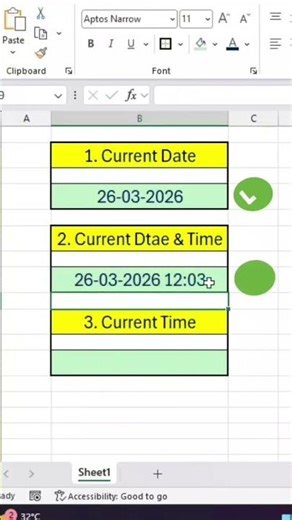 Automatically Update Date & Day in Excel | Easy Formula #date #time #excel #googlesheets