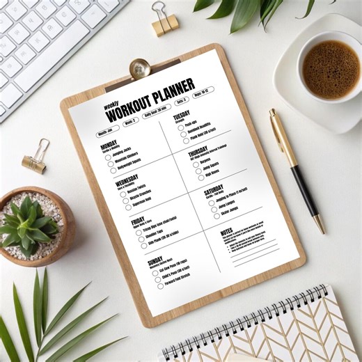 Weekly Workout Planner Printable, Minimalist Fitness Planner, Gradient Workout Schedule, Editable Gym Planner Sheet - Etsy