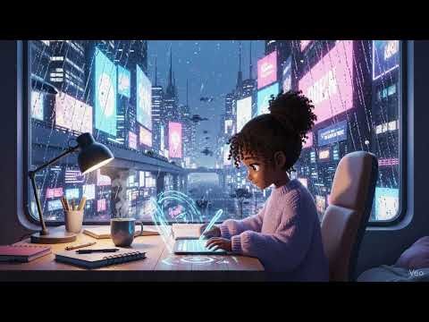 4K Anime Lofi Ambience • Futuristic City View + Study Vibes