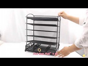 Easy to assemble desk file organizer trays
