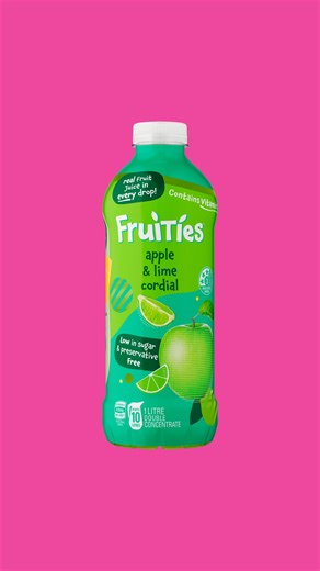 Add a splash of fun to your day! 🍏 Fruities Apple & Lime cordial combines crisp apple with a playful lime twist, creating a refreshing flavour for the whole family to enjoy. ⁠ ⁠⁠Now available at your local Woolworths. | Fruities Cordial