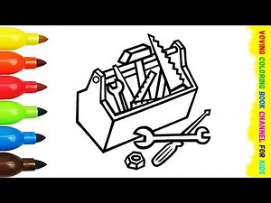 Construction Tools Coloring Pages Kids Fun Art Activities Coloring Book Pages with Colored Markers