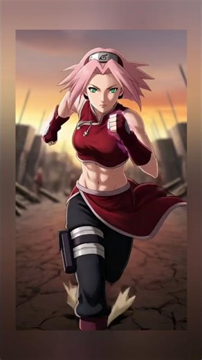 Female Anime character in six pack abs 💀 #anime