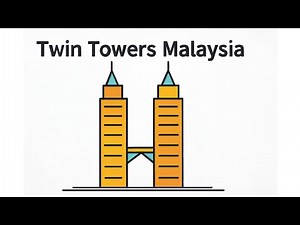 Petronas Twin Towers, Malaysia | Eady drawing from Learn 2 Draw