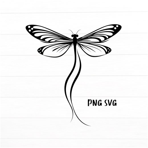 Minimalist Dragonfly Clipart, Black and White Dragonfly Vector (PNG SVG) - Etsy Israel