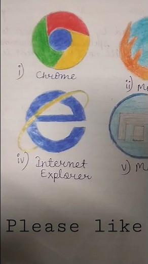 how to draw web browser|5 web browsers name |its logo#shorts #graceofart