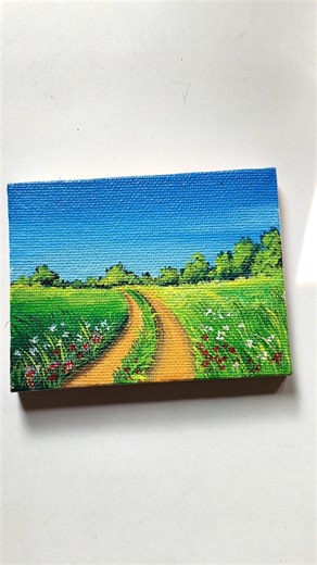 easy acrylic painting tutorial/Canvas acrylic painting#shorts