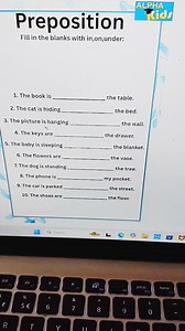 6.4K views · 34 reactions | Preposition worksheet for students teachers #facebookreels #everyone #followers | Alpha kids :worksheets and activities | Facebook