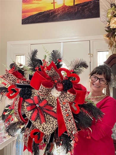 Red and Leopard Glam Valentines Day Wreath - Etsy