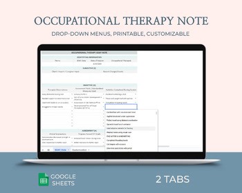 Occupational Therapy Progress Notes Template Editable Log OT Charting
