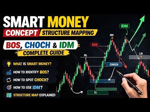 Smart Money Concept Structure Mapping | BOS, CHOCH & IDM Complete Guide (SMC Trading Strategy)