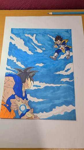 Goku Vs Vegeta Drawing...#goku #tutorial #gokuvsvegeta #vegeta #Dragonballzsuper