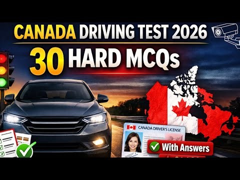 Canada Driving License Test 2026 | 30 Hard MCQs with Answers (G1/G2)