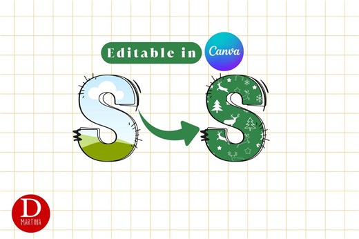 Doodle Alphabet Frame, Editable Template (digital Download), Custom Font - Etsy