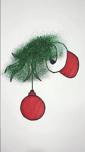 Grinch Hand with Ornament Christmas StockVector#nazartandcraft #glitter ​⁠@Rifanaartandcraft