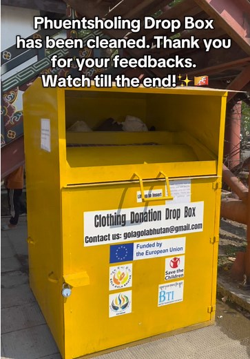 Phuentsholing Clothing Donation Dropbox Update