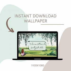 Calming Desktop Wallpaper, "in Her Own Stillness" Quote, Watercolor Nature Art, PC & Mac Background, Instant Digital Download, Mindfulness - Etsy Canada