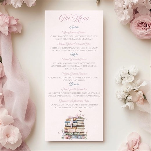 New Chapter Bridal Shower Menu Template (digital Download) - Etsy