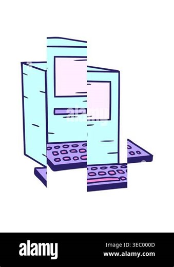 splitting motion animation of hand drawn cartoon doodle of a computer and keyboard Stock Video Footage - Alamy