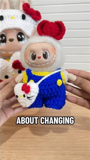 Secret Labubu Sanrio in my hand—yes, I made it 😌 #amigurumi #labubu #sanrio